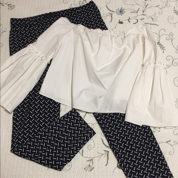 Zara White off shoulder crop top - Picture 2 of 4